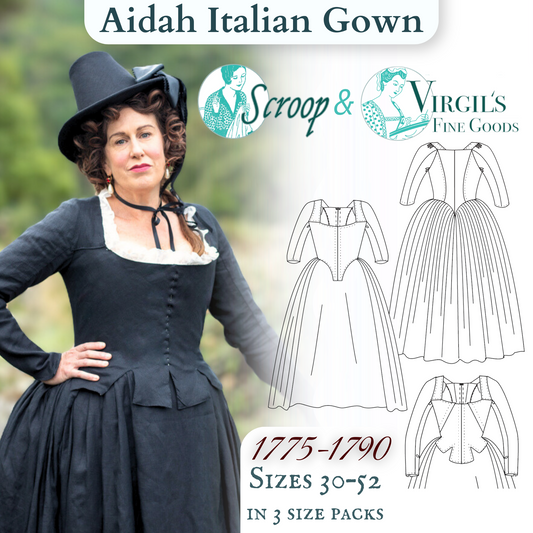 Aidah Italian Gown (1775-1790) Pattern  || #2301
