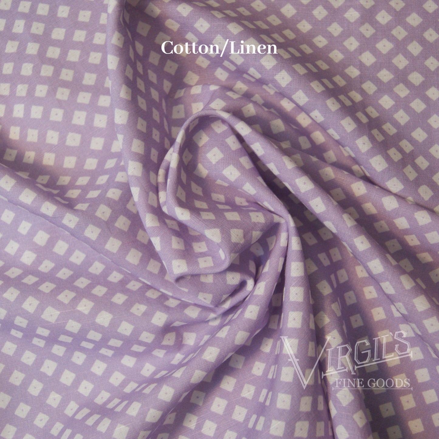 Walton Diamonds in Logwood Purple (1770-1780 Inspired) Linen/Cotton Print