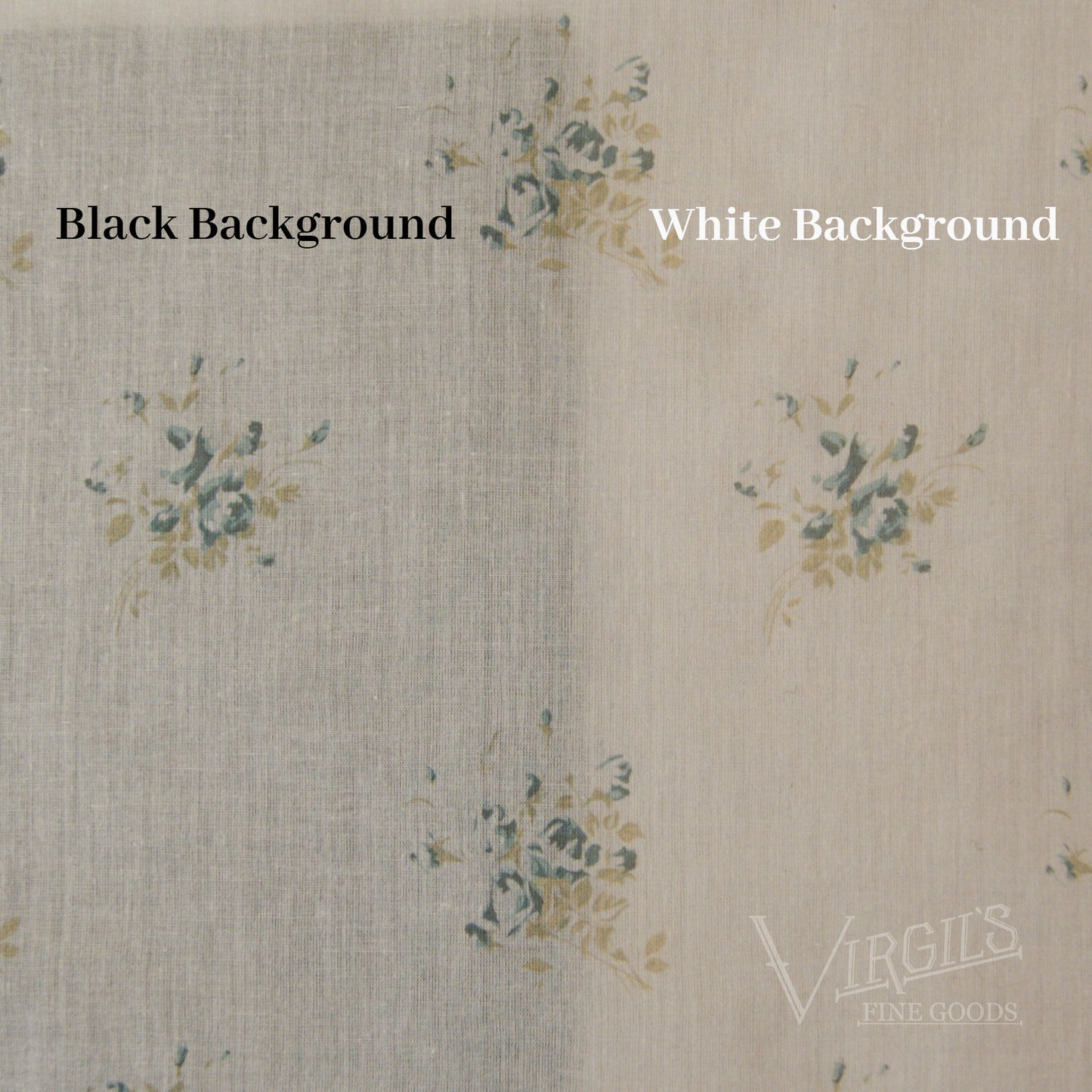 Diana Roses in Dusty Blue (ca1900-1915) Direct Reproduction Cotton/Silk Voile Fabric