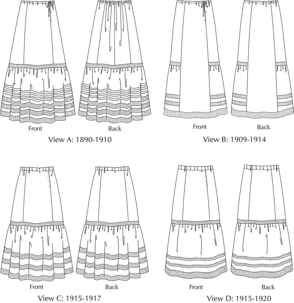 Ettie Petticoat & Skirt (1890-1920) Pattern || #2104