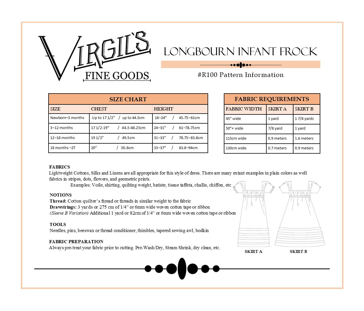 DISCONTINUED Longbourn Frock (1790-1820) Children's Pattern || #R100