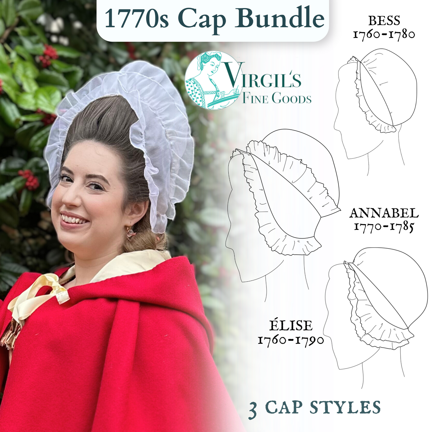 1770s Cap Bundle Paper Pattern || #G105