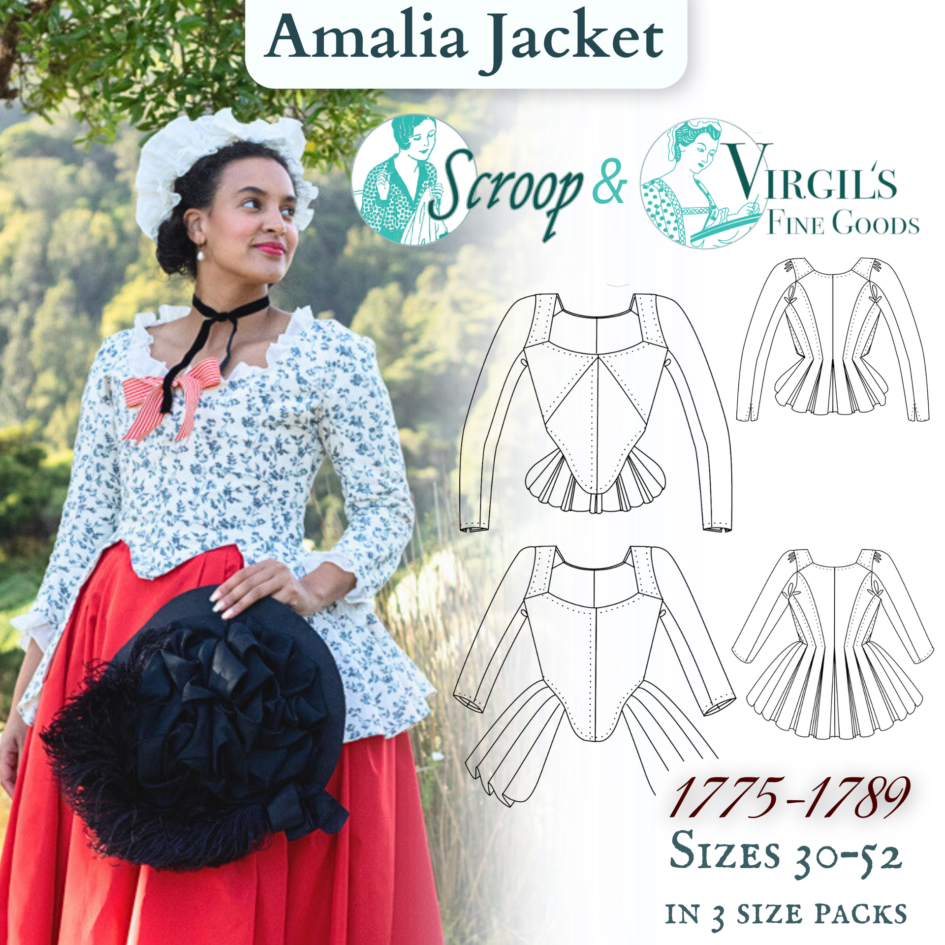 1780s Amalia Paper Pattern || Scroop Patterns & Virgil's Fine Goods