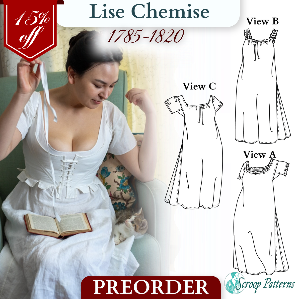 PREORDER Lise Chemise (1785-1820) Pattern  || #2602