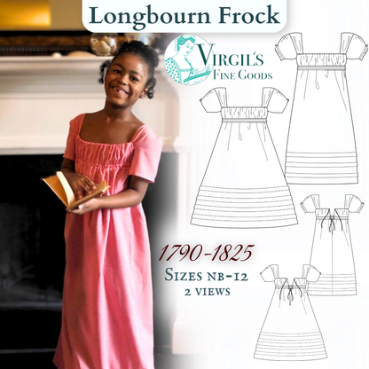 Longbourn Frock (1790-1825) Children's Pattern  ||  #R100