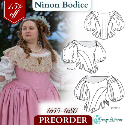 Ninon Bodice (1655-1680) Pattern  || #2505