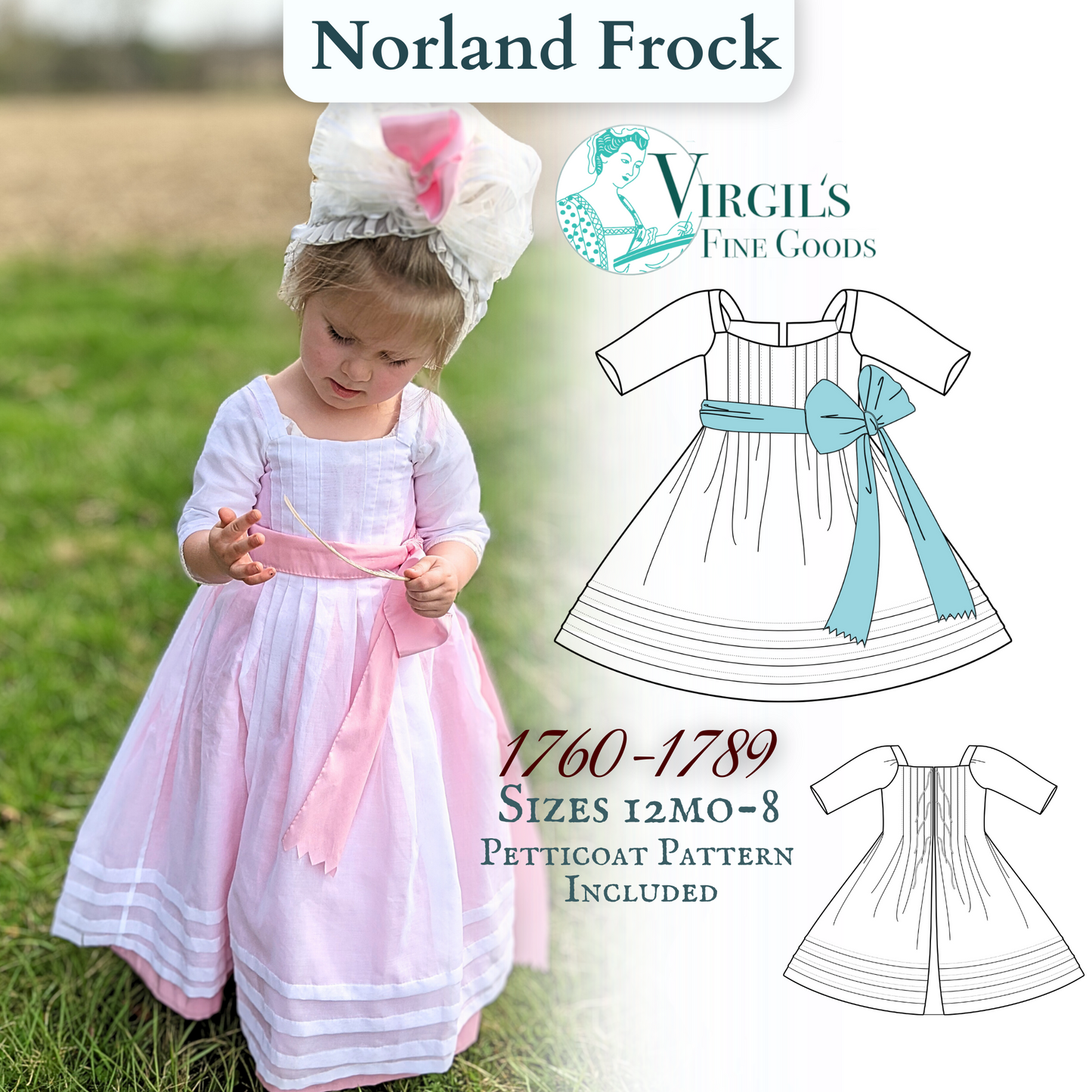 Norland Frock (1760-1789) Children's Pattern || #G103