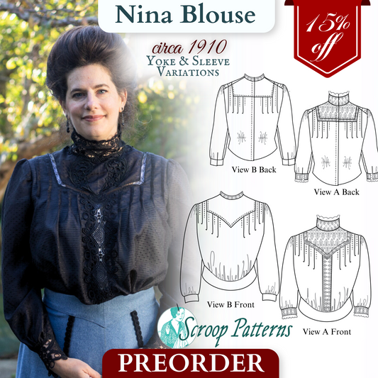 PREORDER Nina Blouse (ca. 1910) Pattern || #2501