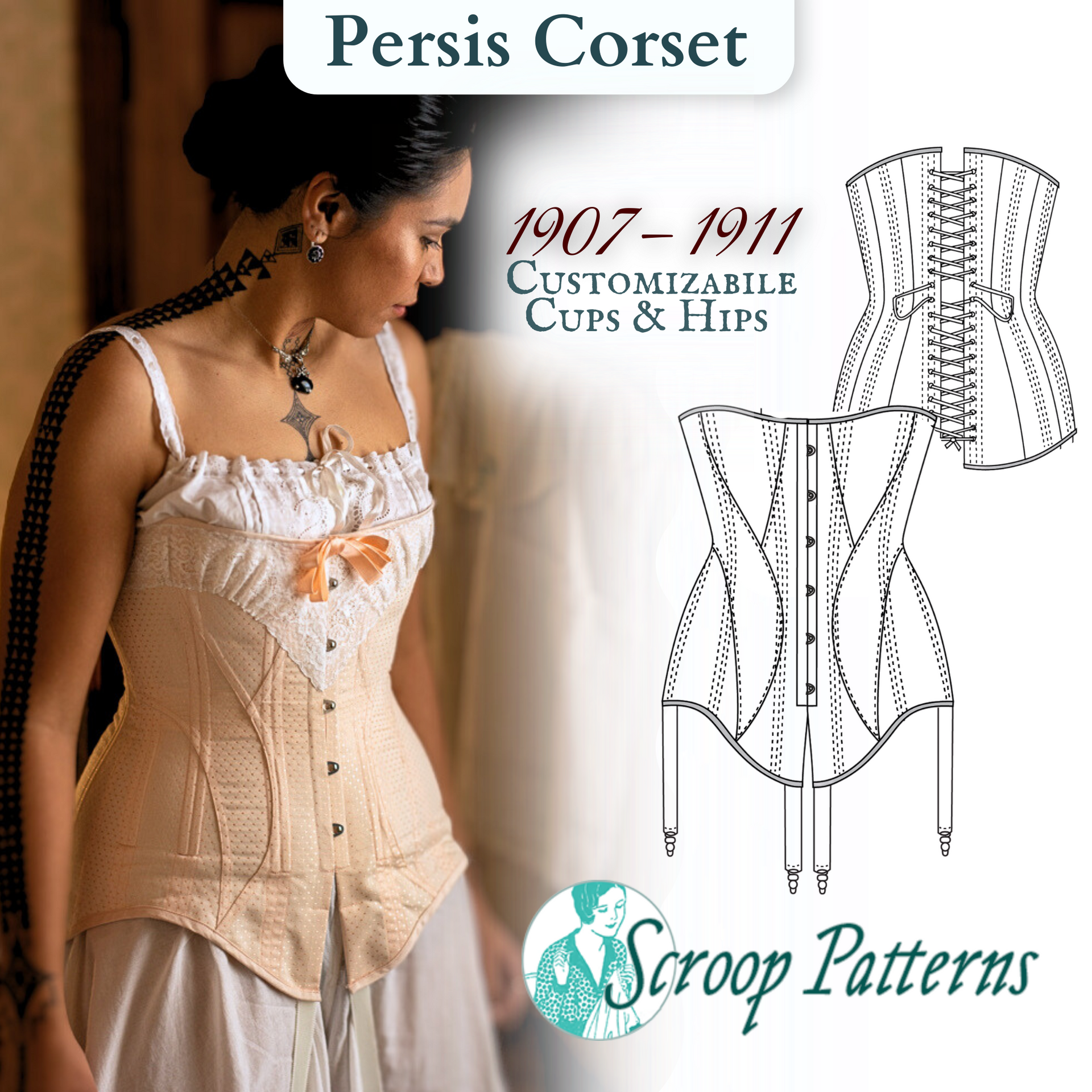 Vintage Sewing Pattern Ladies 1910s 1920s Style Foundation Corset