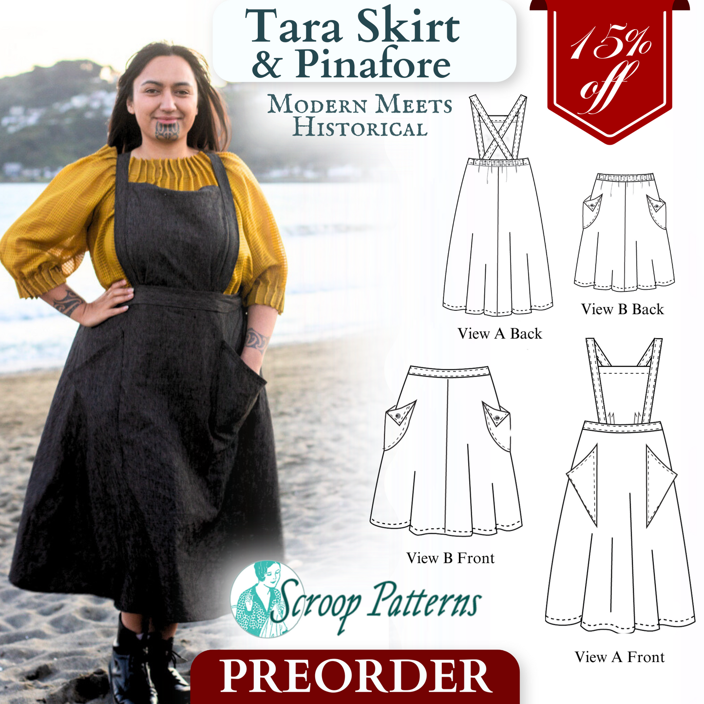 PREORDER Tara Skirt & Pinafore Pattern || #2404