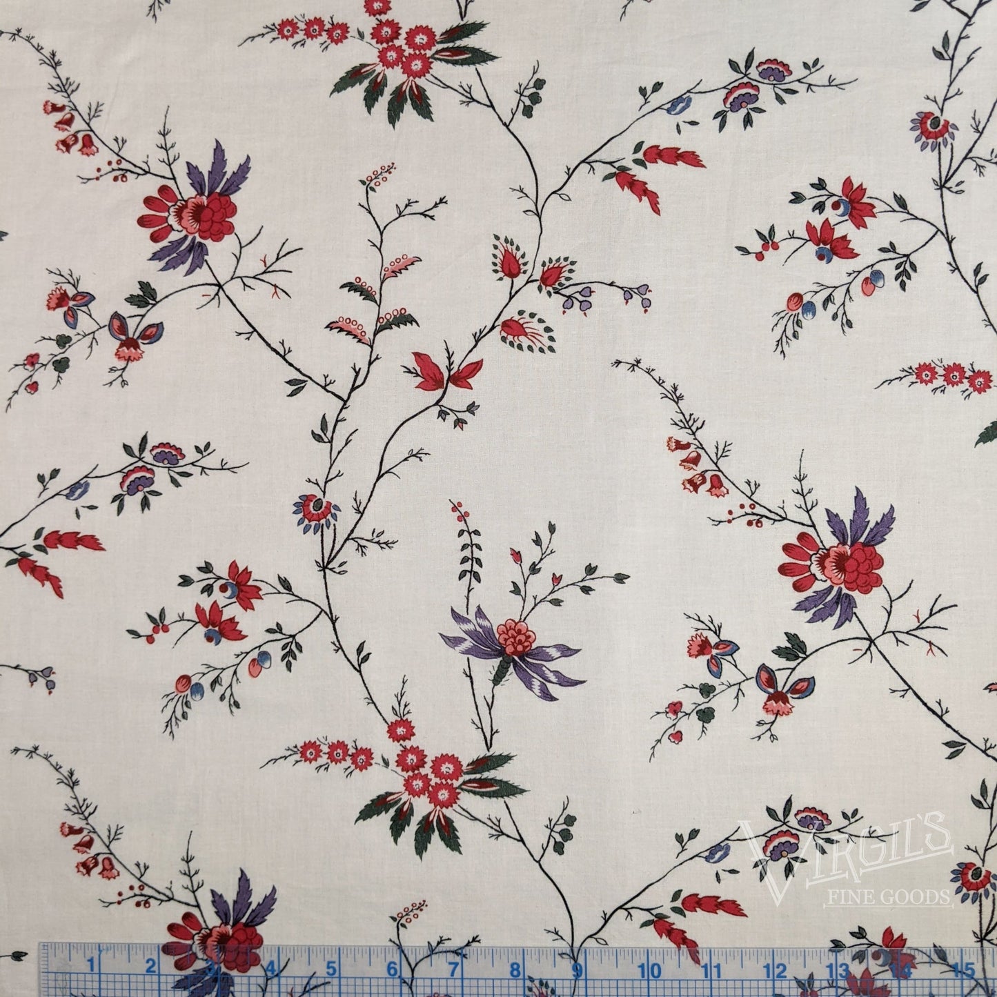 SECONDS & OFFCUTS Seraphina Vines (1770-1780 Inspired) Cotton Batiste Fabric