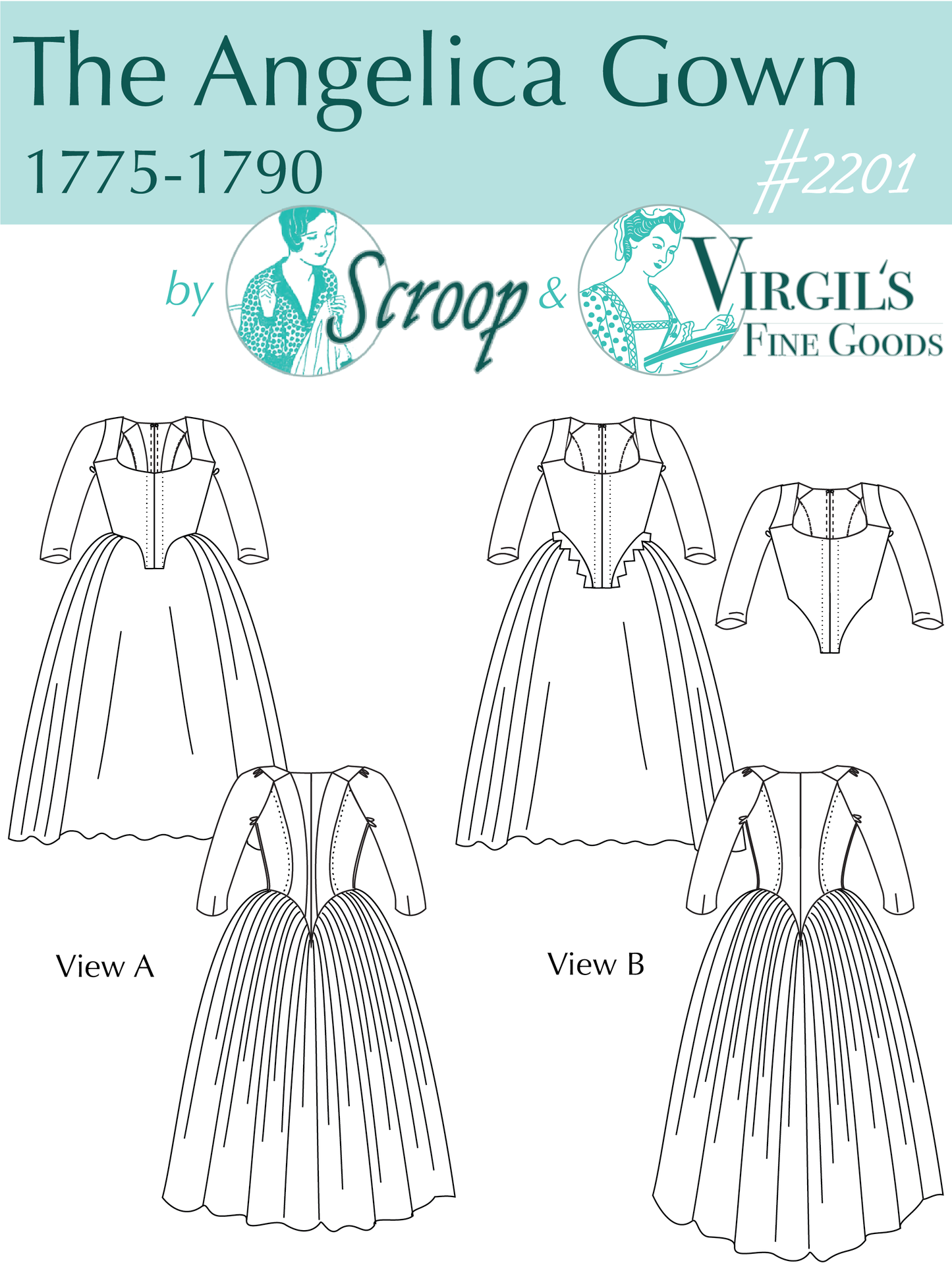 Angelica Italian Gown (1775-1790) Pattern  || #2201