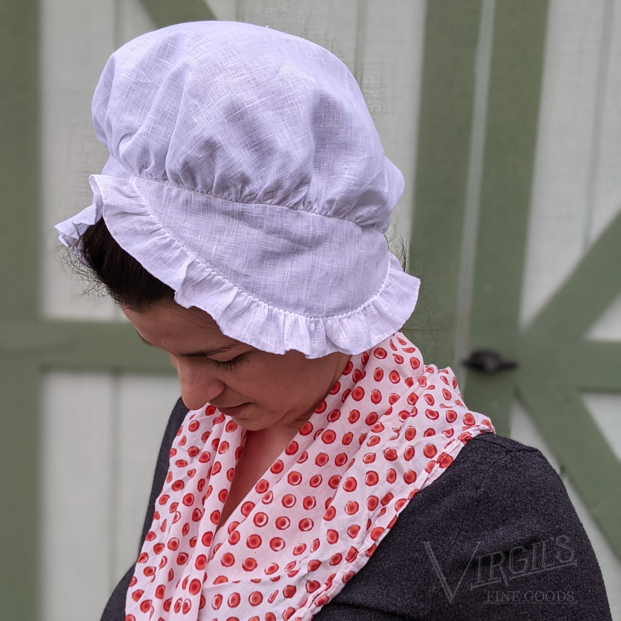 Bo Peep Bonnet PROCOS Medieval Bonnet Cap Linen Womens Colonial