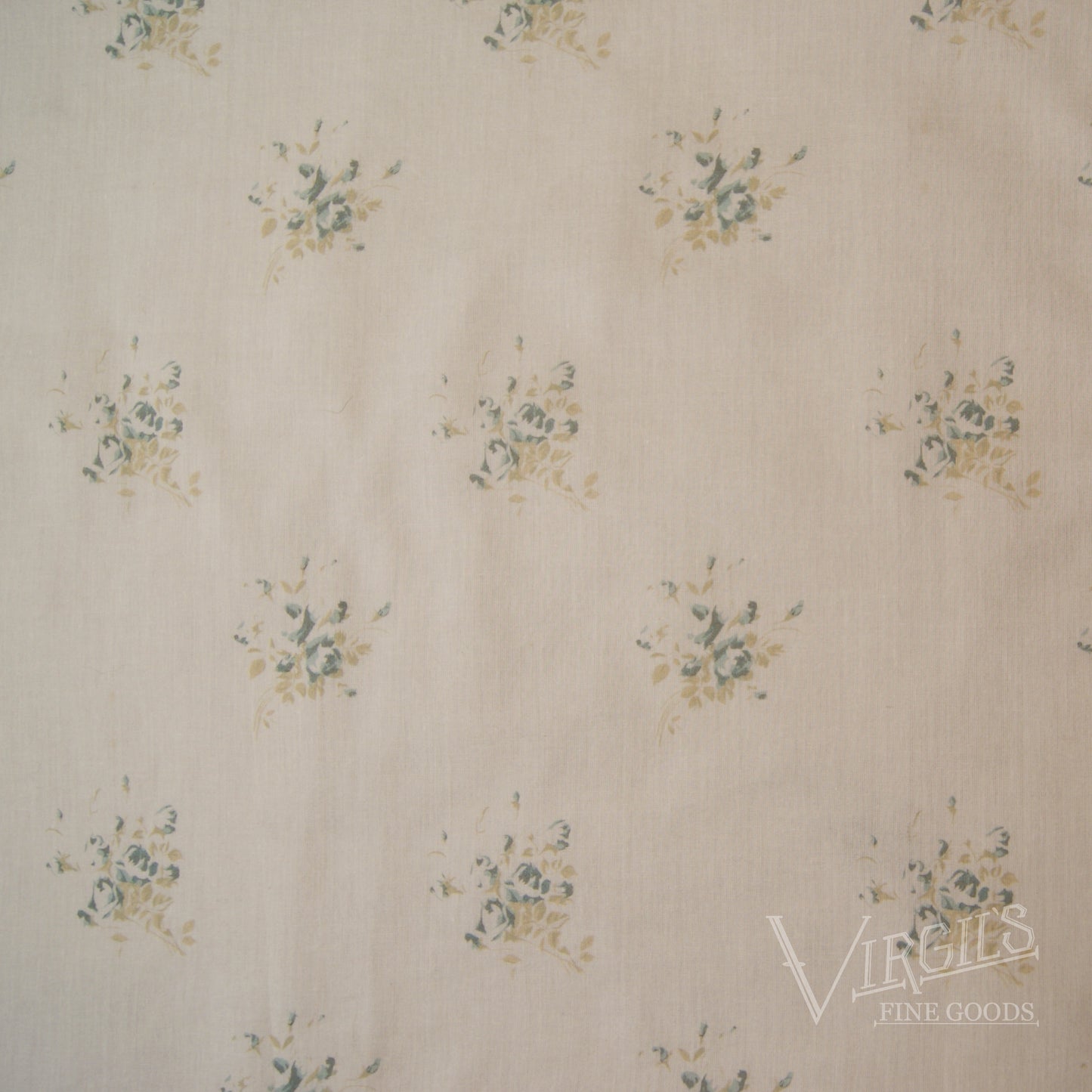 Diana Roses in Dusty Blue (ca1900-1915) Direct Reproduction Cotton/Silk Voile Fabric